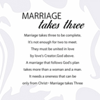 Marriage Takes Three – Entwined Heart & Cross Christian Wedding Sculpture