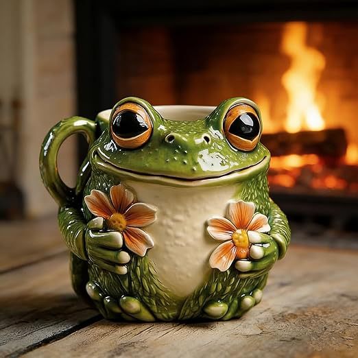 🏆 30K+ SOLD（Mug collector）🐸 Cute Frog Flower Mug