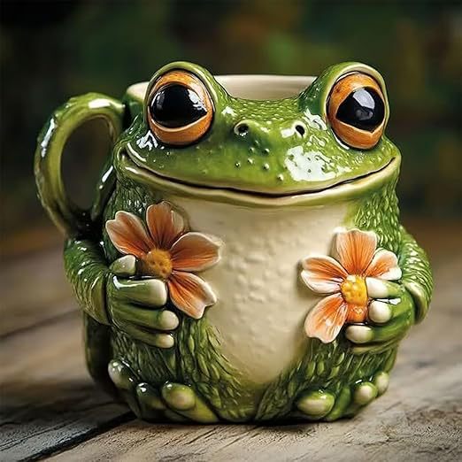 🏆 30K+ SOLD（Mug collector）🐸 Cute Frog Flower Mug