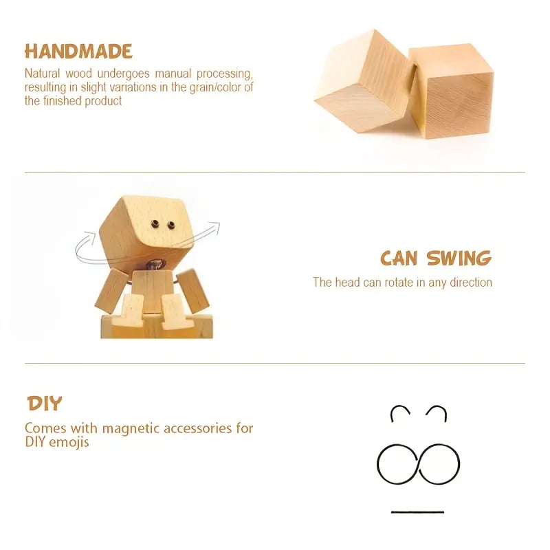 🔥Last Day 49% OFF - ❤🎁Shaking Feet Wooden Figure with 12PCS Magnetic Expressions