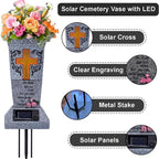 ✨2026 Spring Special Offer 49% OFF💐🕯️Solar-powered Cross Angel Flowerpot Cemetery Vase