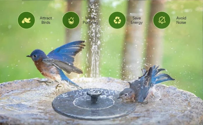 Hot Sale🔥⛲ Solar Fountain, Solar Powered Bird Bath Fountain Pump