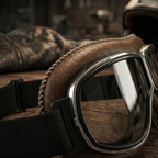 🔥Last Day 49% OFF - 🛠️🏍️OTG Vintage Motorcycle Goggles🕶️ - Fits Over Prescription Glasses, Soft Padded Retro Riding Glasses with Anti-Slip Strap & UV400