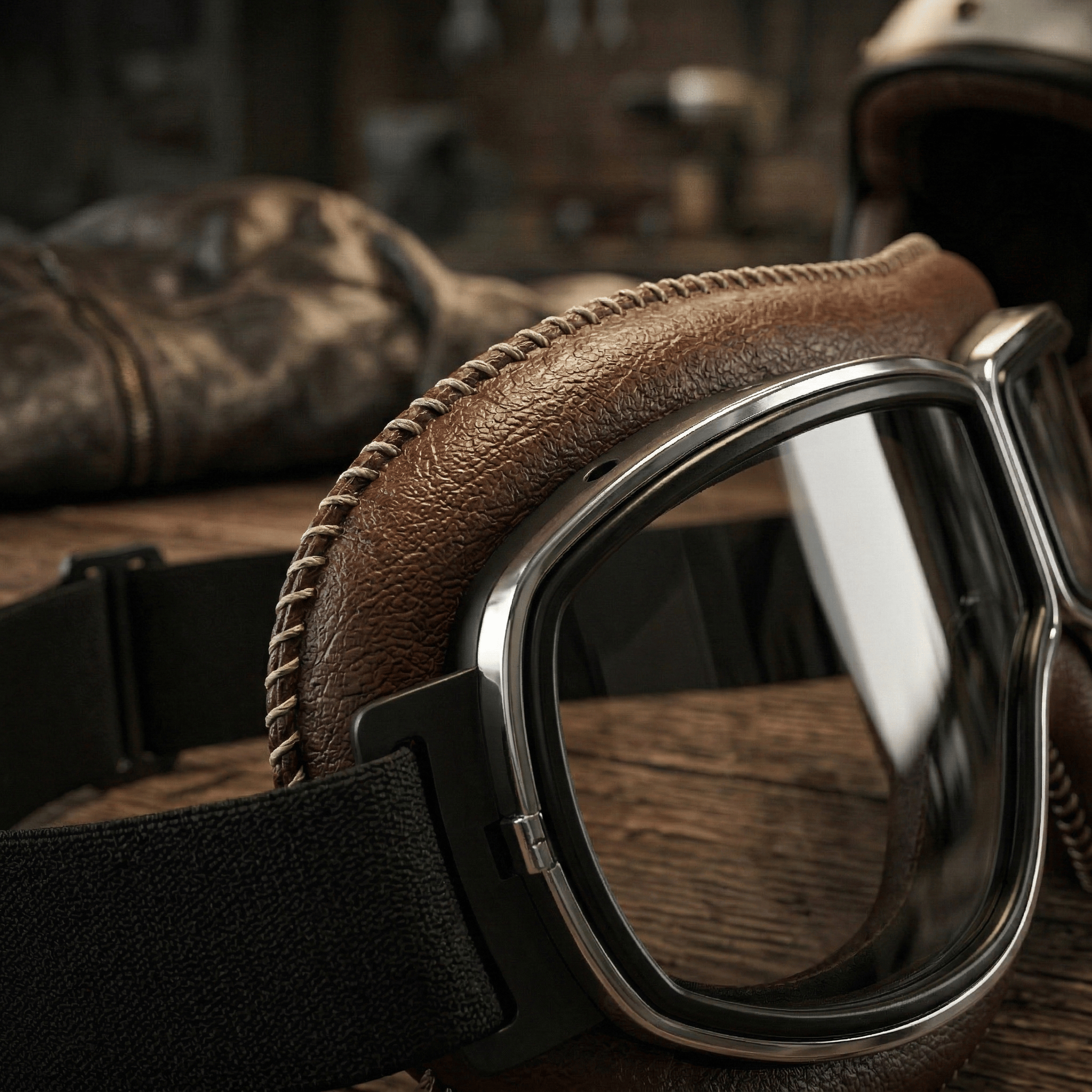 🔥Last Day 49% OFF - 🛠️🏍️OTG Vintage Motorcycle Goggles🕶️ - Fits Over Prescription Glasses, Soft Padded Retro Riding Glasses with Anti-Slip Strap & UV400