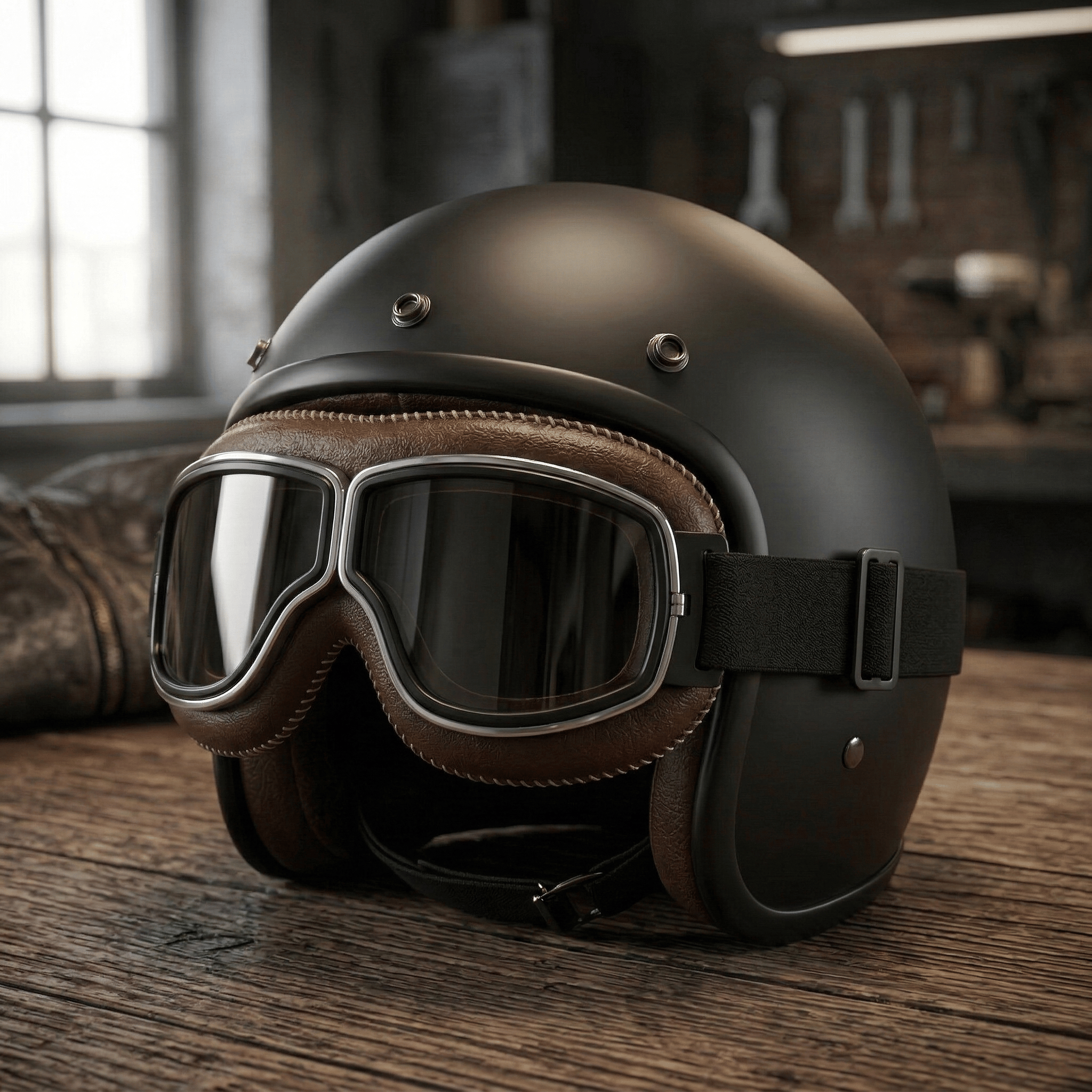 🔥Last Day 49% OFF - 🛠️🏍️OTG Vintage Motorcycle Goggles🕶️ - Fits Over Prescription Glasses, Soft Padded Retro Riding Glasses with Anti-Slip Strap & UV400
