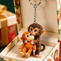 Monkey Hugging Monkey Resin Keychain -Gift For Family, Friends, Loved Ones