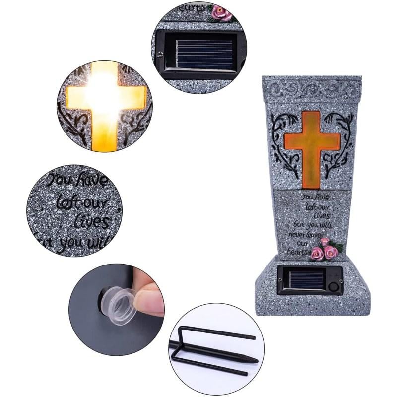 ✨2026 Spring Special Offer 49% OFF💐🕯️Solar-powered Cross Angel Flowerpot Cemetery Vase
