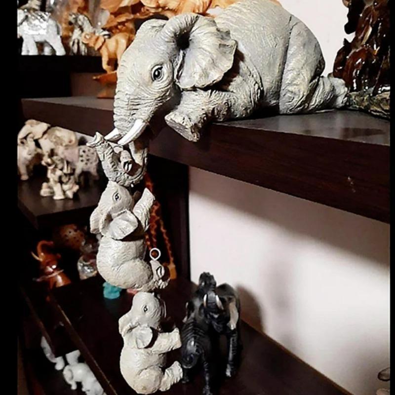 🔥Last Day 49% OFF - 🐘3 Pcs Cute Elephant Baby Resin Figurine Set