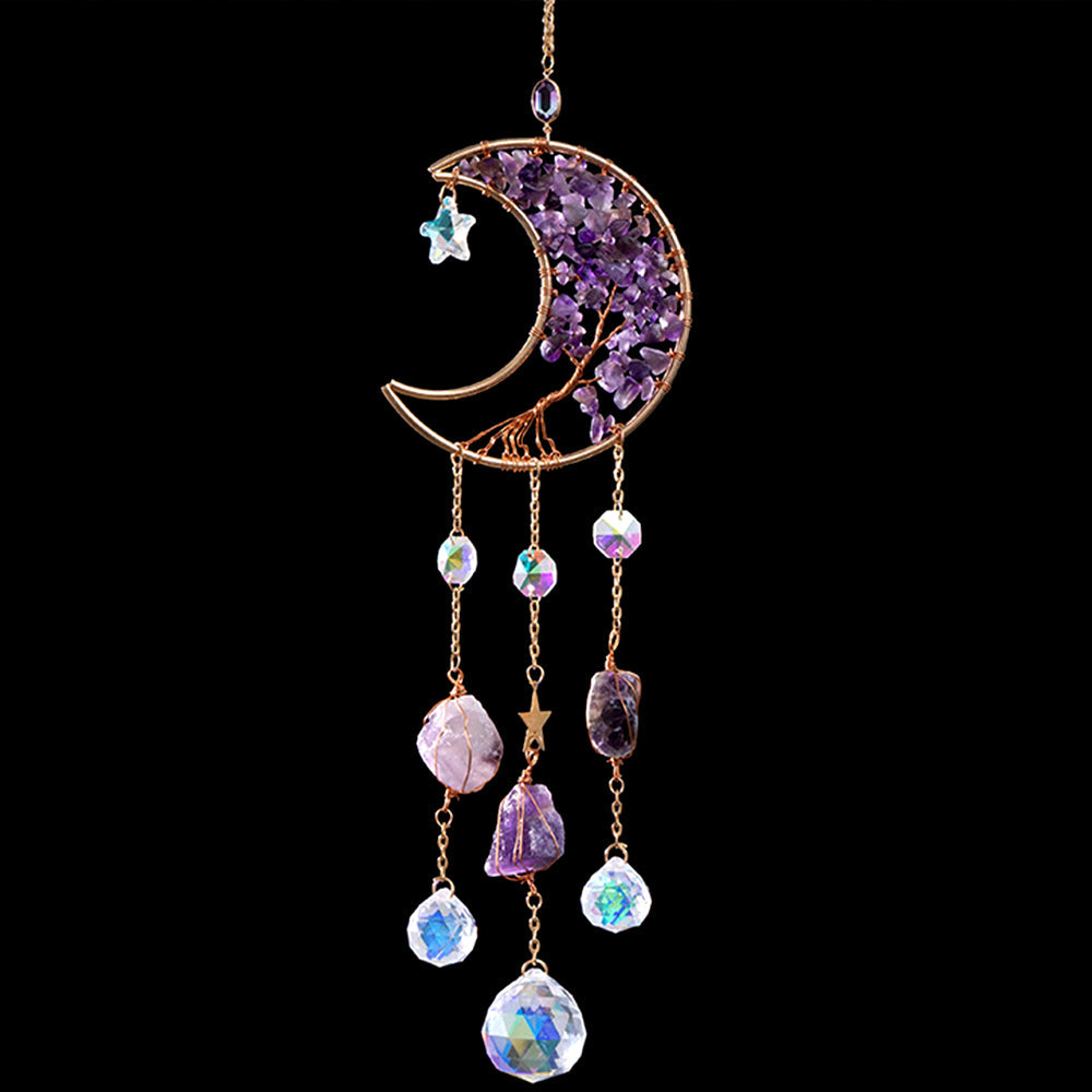 Moon Shape Tree of Life Sun Catcher Wind Chime