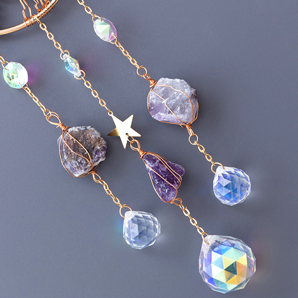 Moon Shape Tree of Life Sun Catcher Wind Chime