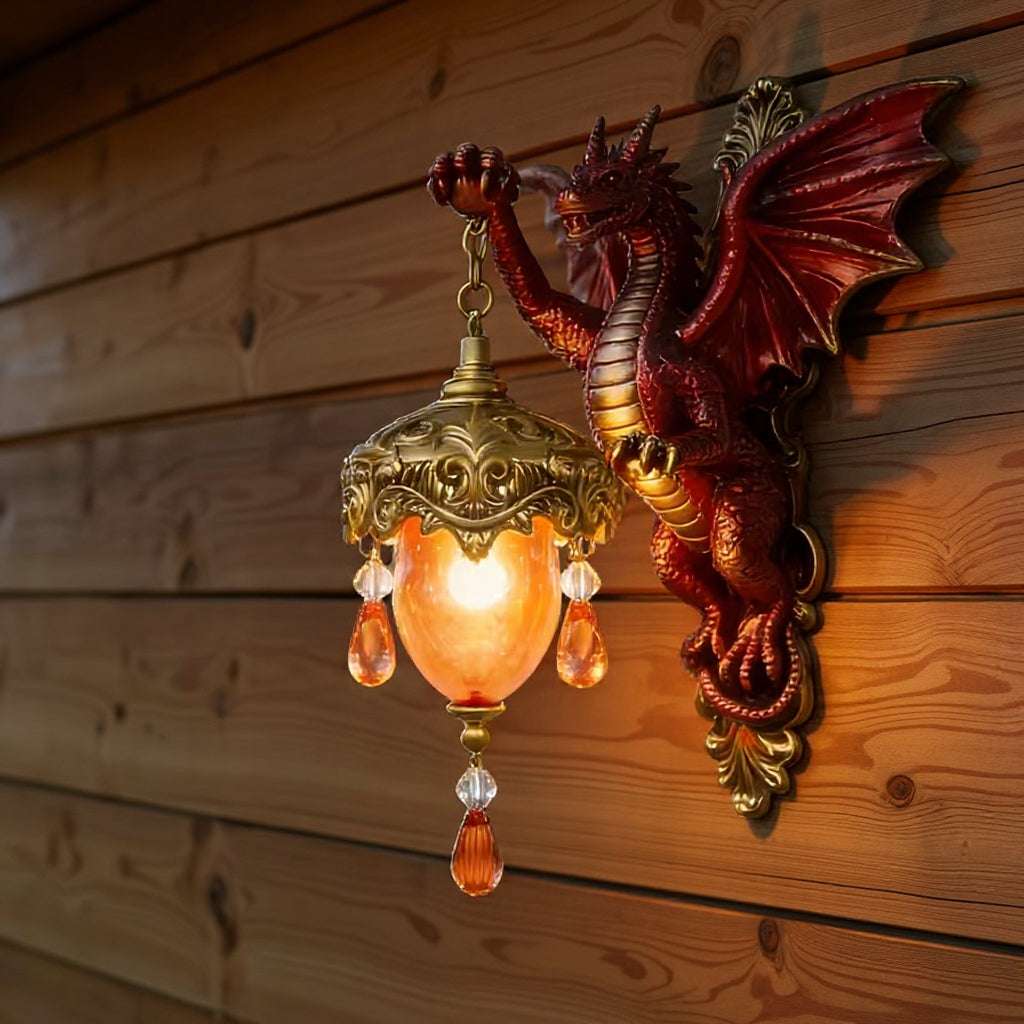 🐉 Crimson Dragon Wall Lantern💋
