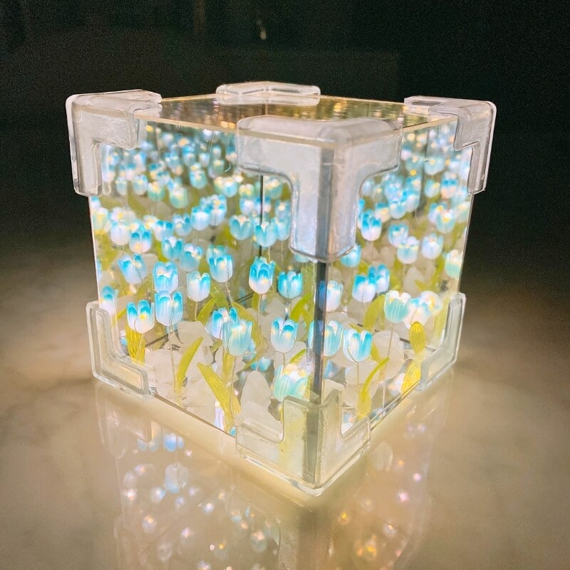 (🔥HOT SALE NOW 49% OFF) -DIY Tulip Cube Mirror Lamp