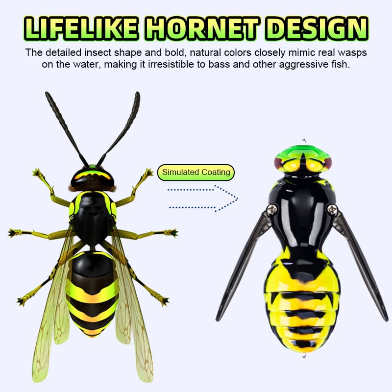 🐝🎣Surface-Crawling Wasp Replica Lure for Fishing
