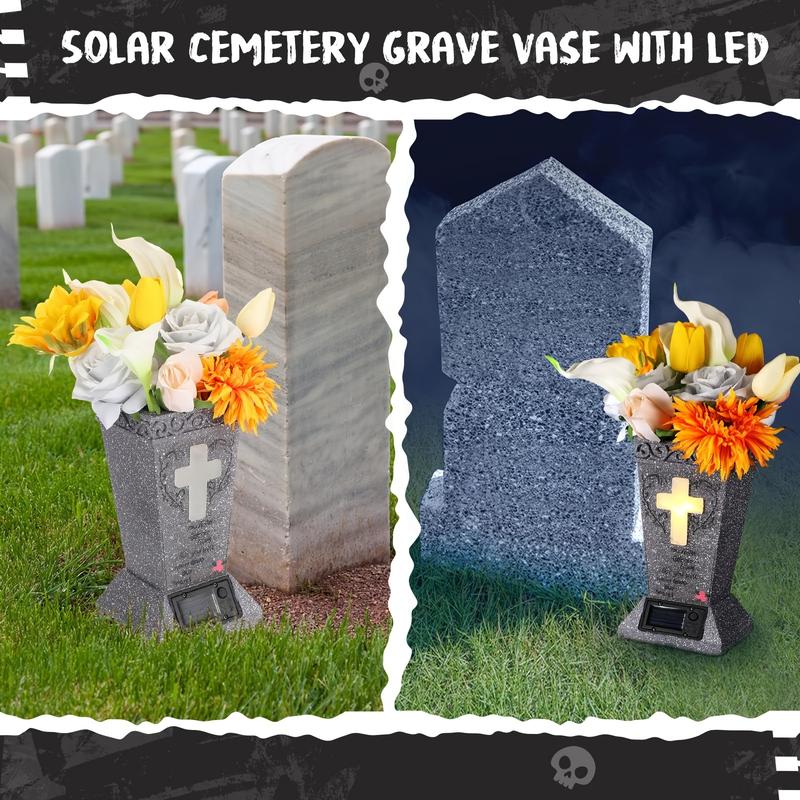 ✨2026 Spring Special Offer 49% OFF💐🕯️Solar-powered Cross Angel Flowerpot Cemetery Vase