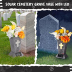 ✨2026 Spring Special Offer 49% OFF💐🕯️Solar-powered Cross Angel Flowerpot Cemetery Vase