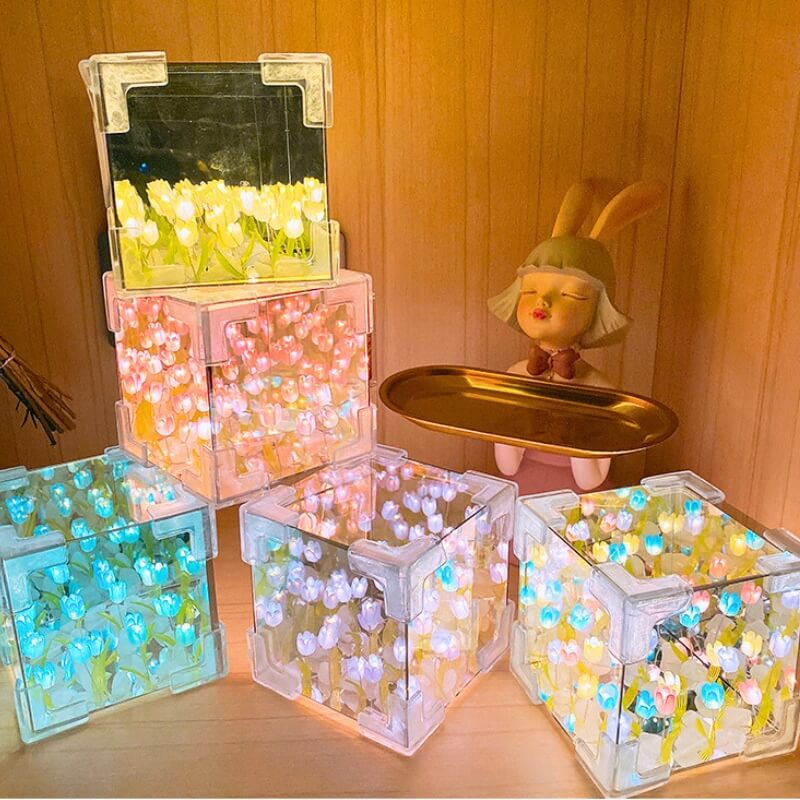 (🔥HOT SALE NOW 49% OFF) -DIY Tulip Cube Mirror Lamp