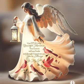 A Gentle Sign from Heaven: Memorial Angel Figurine with Cardinals