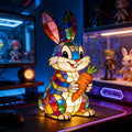 Stained Glass Bunny Table Lamp – Your Colorful Desk Companion