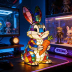 Stained Glass Bunny Table Lamp – Your Colorful Desk Companion