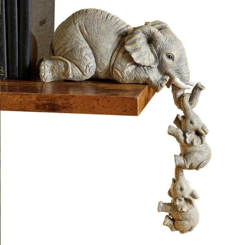 🔥Last Day 49% OFF - 🐘3 Pcs Cute Elephant Baby Resin Figurine Set