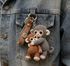 💕Crochet Punch Monkey Keychain