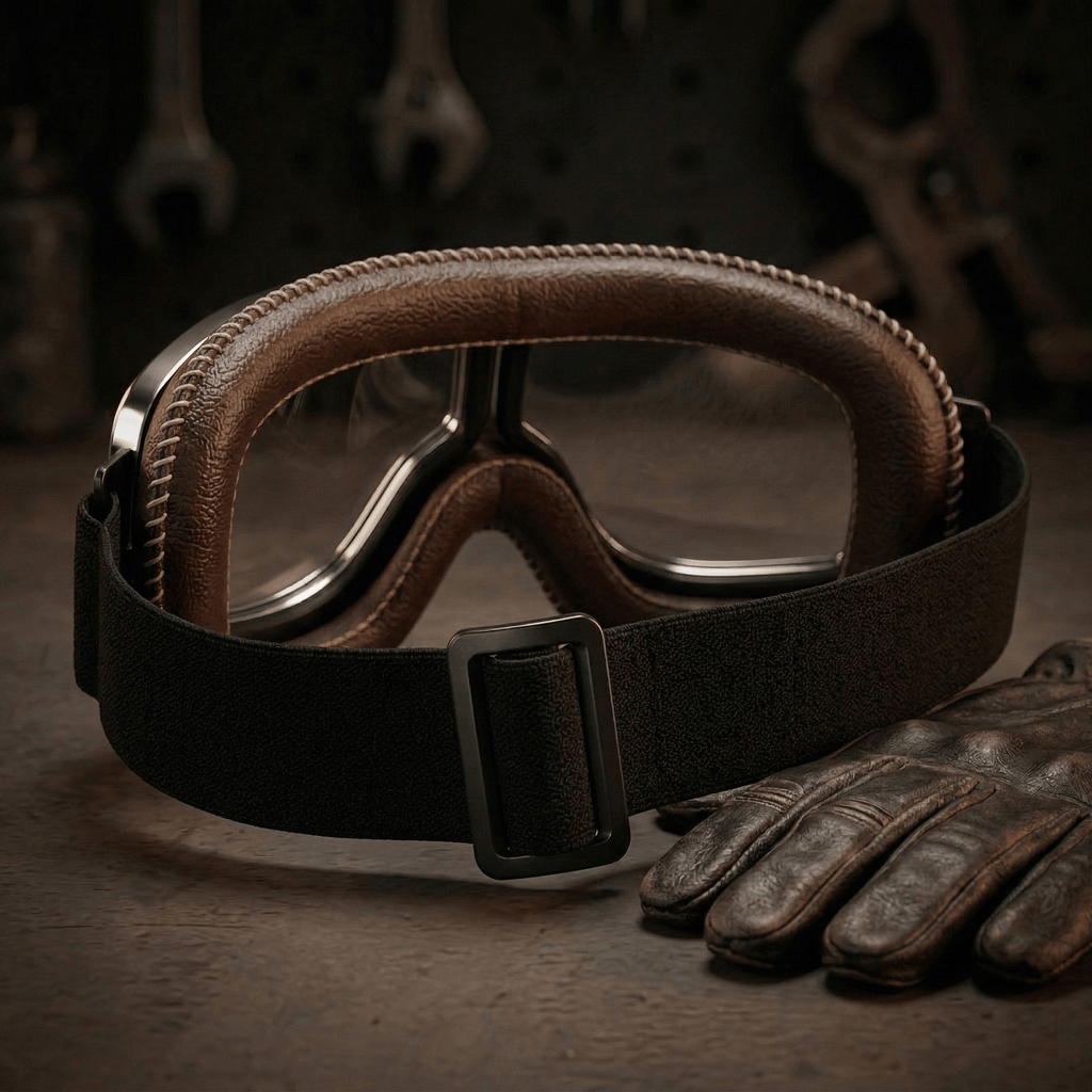 🔥Last Day 49% OFF - 🛠️🏍️OTG Vintage Motorcycle Goggles🕶️ - Fits Over Prescription Glasses, Soft Padded Retro Riding Glasses with Anti-Slip Strap & UV400