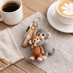 💕Crochet Punch Monkey Keychain