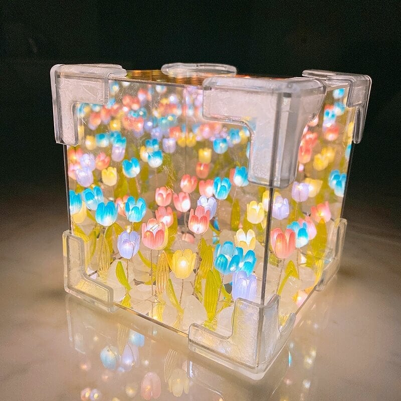 (🔥HOT SALE NOW 49% OFF) -DIY Tulip Cube Mirror Lamp